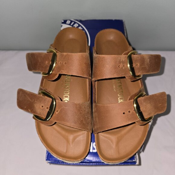 Birkenstock Arizona Big Buckle Cognac Oiled Leather, US W6/M4, New in Box - Picture 4 of 12